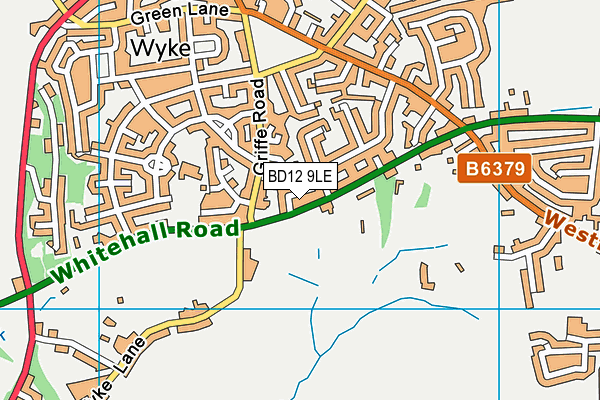 BD12 9LE map - OS VectorMap District (Ordnance Survey)