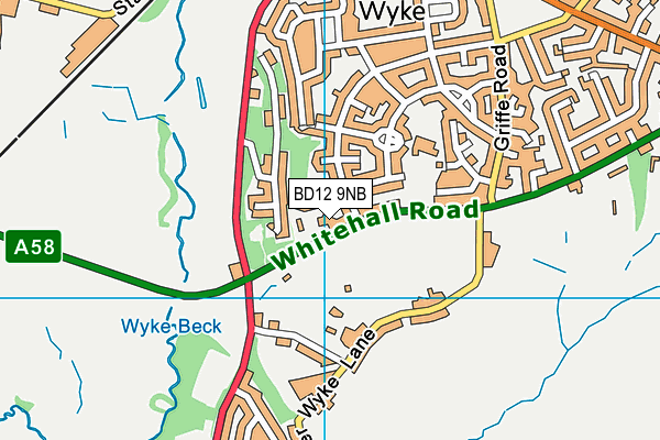 BD12 9NB map - OS VectorMap District (Ordnance Survey)