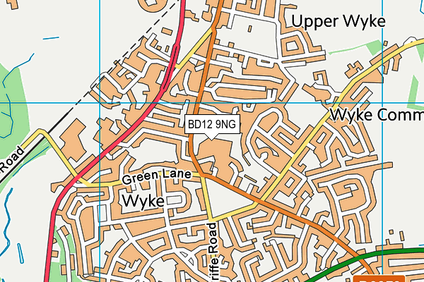 BD12 9NG map - OS VectorMap District (Ordnance Survey)