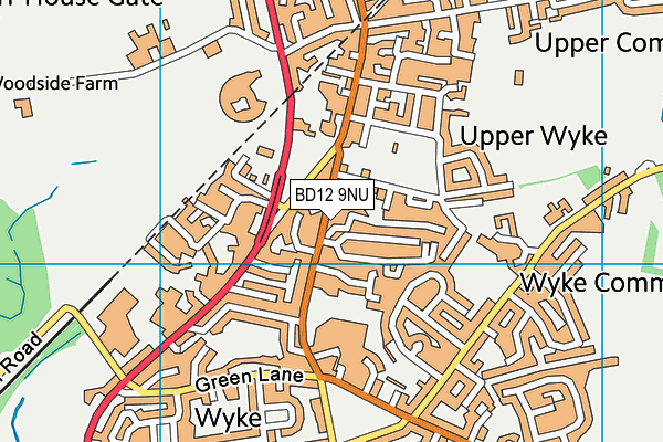 BD12 9NU map - OS VectorMap District (Ordnance Survey)