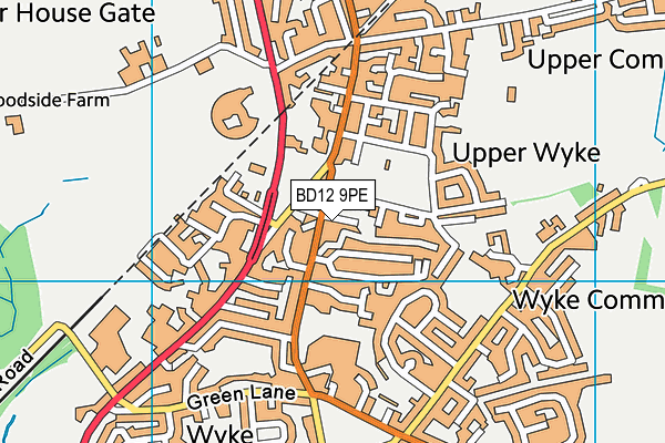 BD12 9PE map - OS VectorMap District (Ordnance Survey)