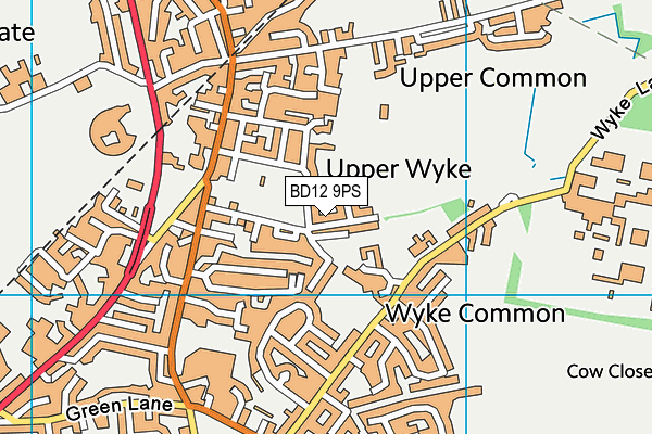 BD12 9PS map - OS VectorMap District (Ordnance Survey)