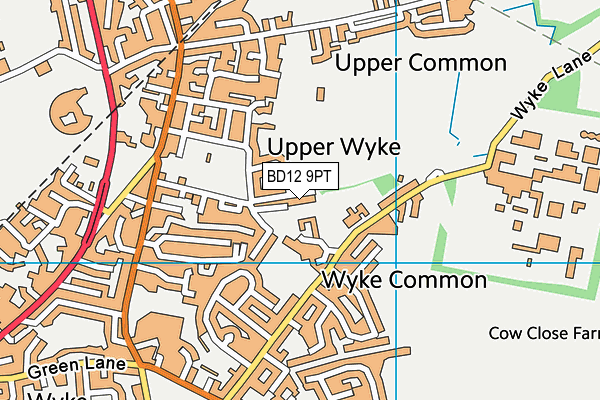 BD12 9PT map - OS VectorMap District (Ordnance Survey)