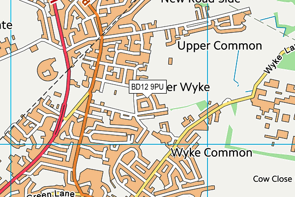 BD12 9PU map - OS VectorMap District (Ordnance Survey)