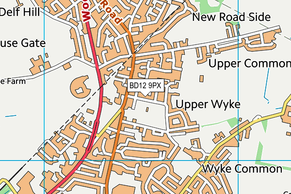 Upper Wyke Park map (BD12 9PX) - OS VectorMap District (Ordnance Survey)