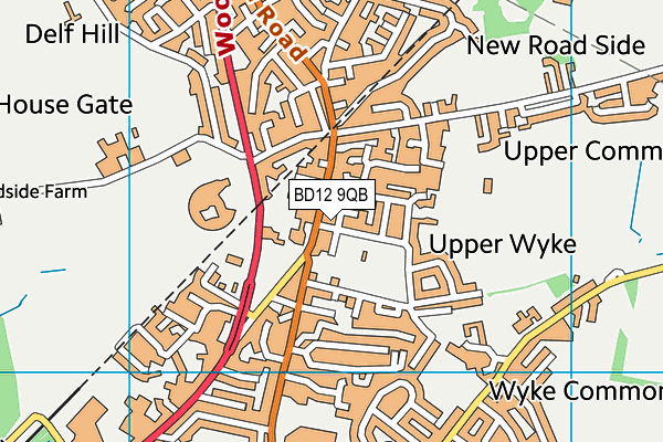 BD12 9QB map - OS VectorMap District (Ordnance Survey)