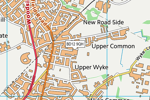 BD12 9QH map - OS VectorMap District (Ordnance Survey)