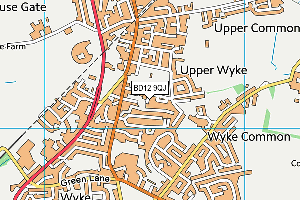 BD12 9QJ map - OS VectorMap District (Ordnance Survey)