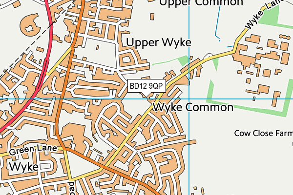 BD12 9QP map - OS VectorMap District (Ordnance Survey)