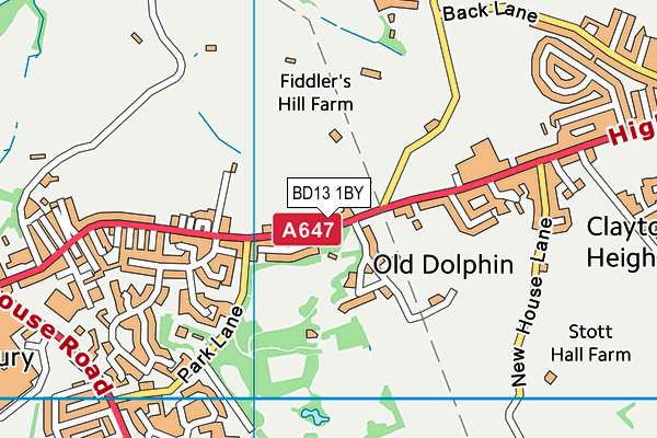 BD13 1BY map - OS VectorMap District (Ordnance Survey)