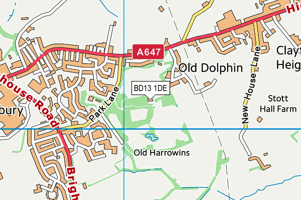 BD13 1DE map - OS VectorMap District (Ordnance Survey)