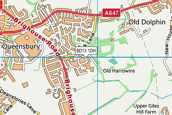 BD13 1DH map - OS VectorMap District (Ordnance Survey)