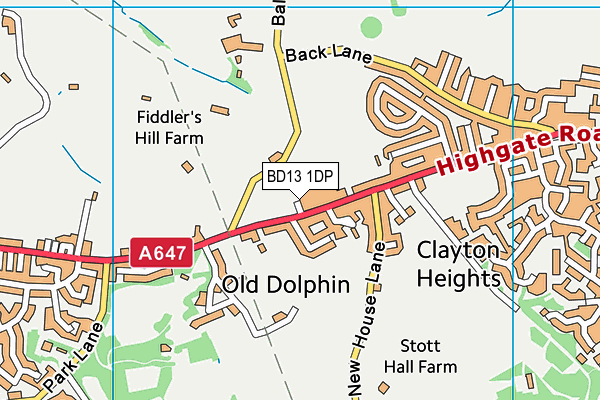 BD13 1DP map - OS VectorMap District (Ordnance Survey)