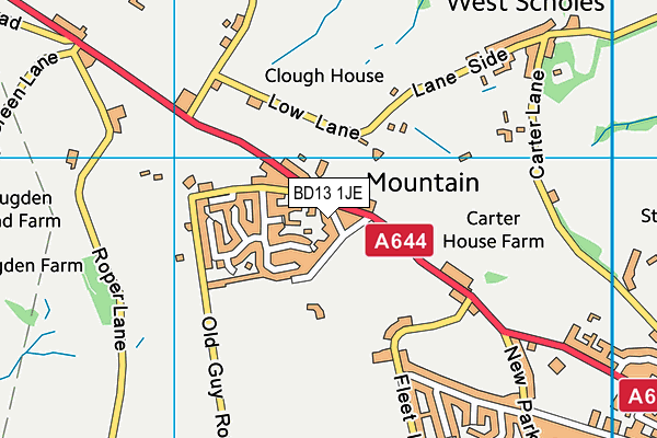 BD13 1JE map - OS VectorMap District (Ordnance Survey)