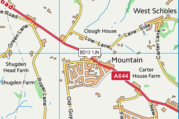 BD13 1JN map - OS VectorMap District (Ordnance Survey)