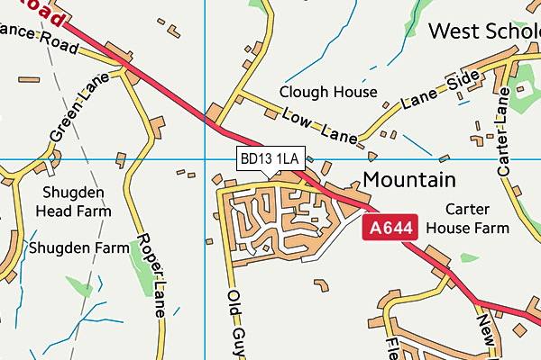 BD13 1LA map - OS VectorMap District (Ordnance Survey)