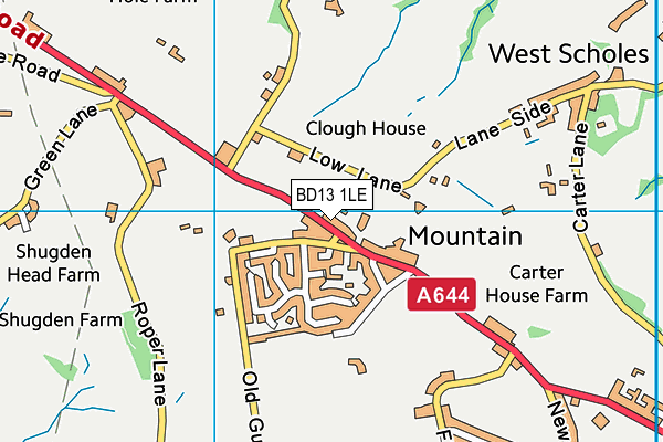 BD13 1LE map - OS VectorMap District (Ordnance Survey)