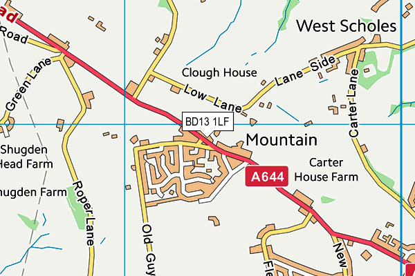 BD13 1LF map - OS VectorMap District (Ordnance Survey)