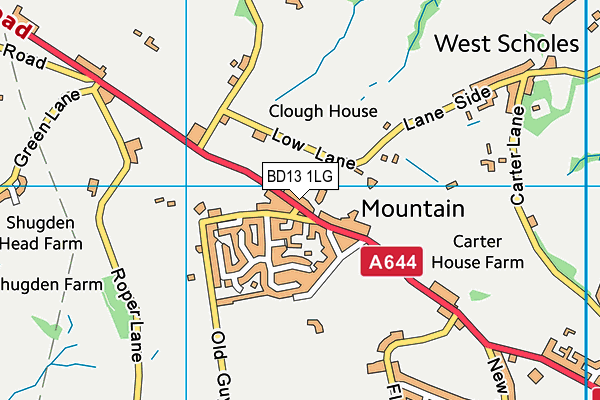 BD13 1LG map - OS VectorMap District (Ordnance Survey)