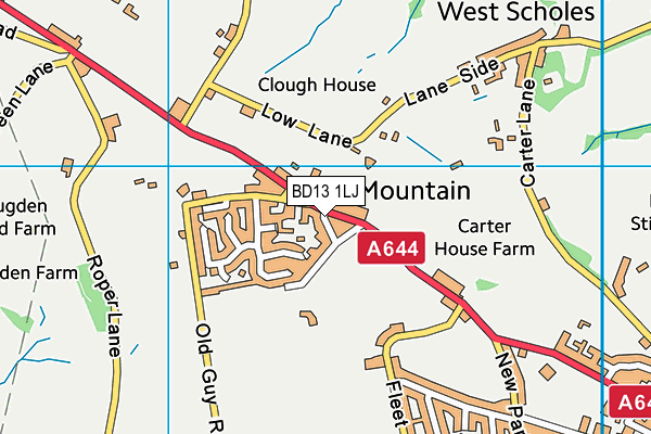 BD13 1LJ map - OS VectorMap District (Ordnance Survey)