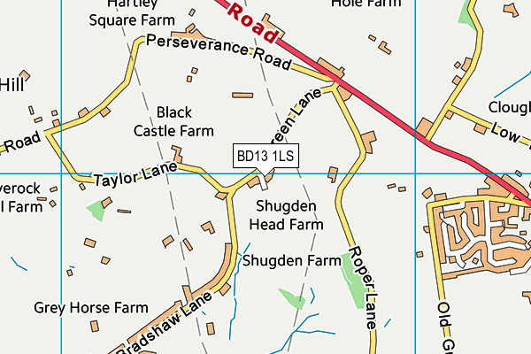 BD13 1LS map - OS VectorMap District (Ordnance Survey)