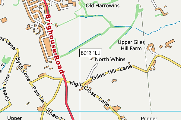 BD13 1LU map - OS VectorMap District (Ordnance Survey)