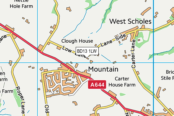 BD13 1LW map - OS VectorMap District (Ordnance Survey)