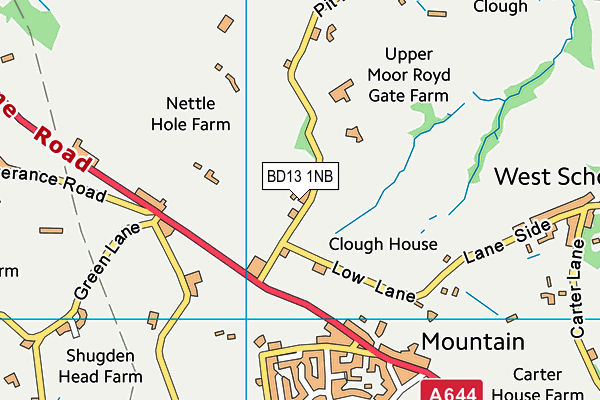 BD13 1NB map - OS VectorMap District (Ordnance Survey)