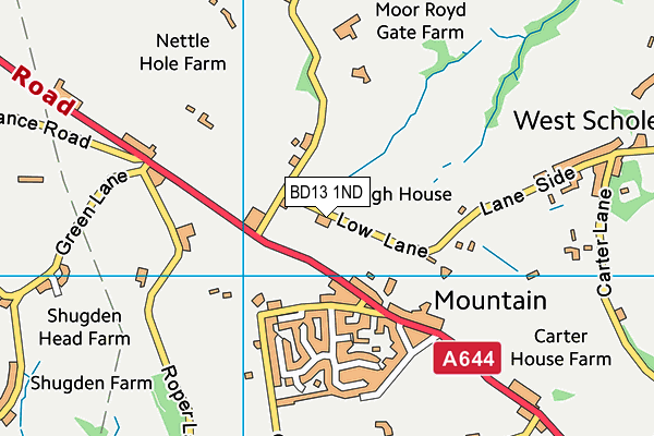 BD13 1ND map - OS VectorMap District (Ordnance Survey)