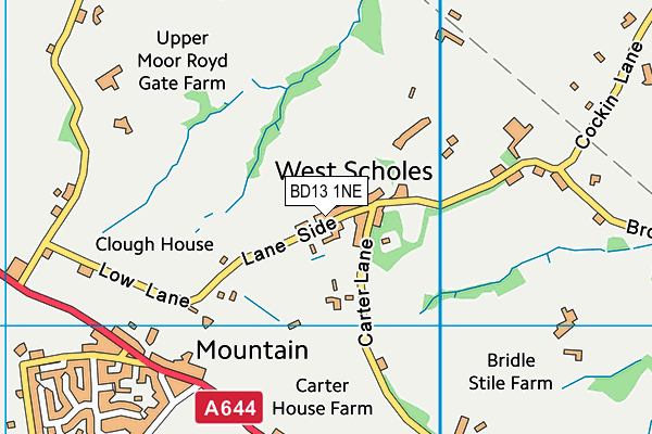 BD13 1NE map - OS VectorMap District (Ordnance Survey)