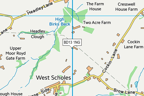 BD13 1NG map - OS VectorMap District (Ordnance Survey)