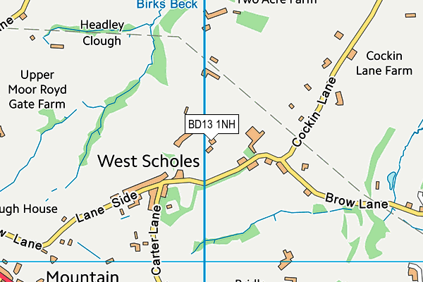 BD13 1NH map - OS VectorMap District (Ordnance Survey)