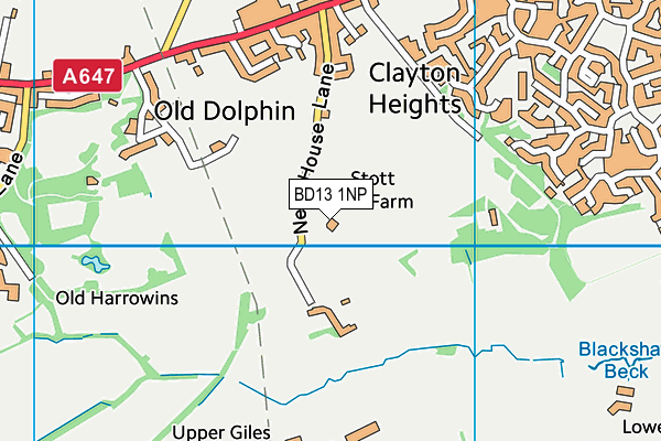 BD13 1NP map - OS VectorMap District (Ordnance Survey)