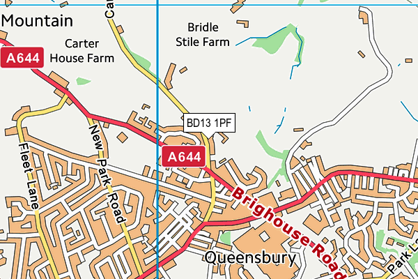 BD13 1PF map - OS VectorMap District (Ordnance Survey)