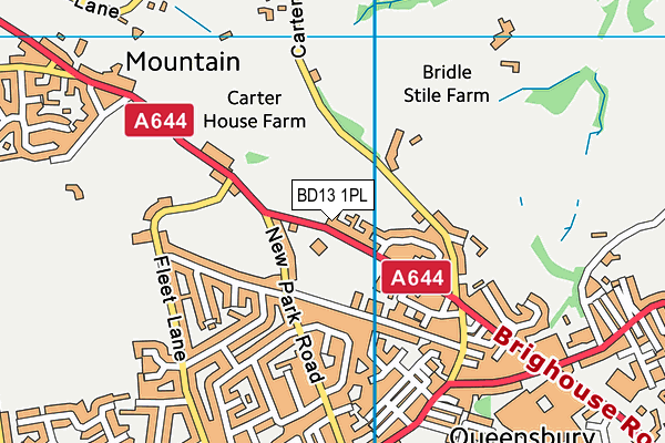 BD13 1PL map - OS VectorMap District (Ordnance Survey)