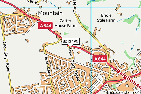 BD13 1PN map - OS VectorMap District (Ordnance Survey)