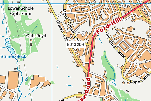 BD13 2DH map - OS VectorMap District (Ordnance Survey)