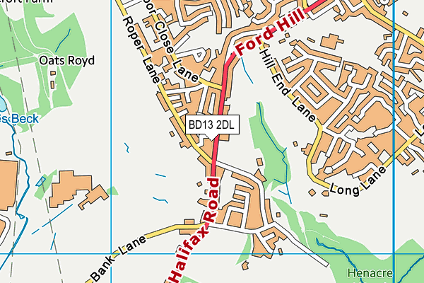 BD13 2DL map - OS VectorMap District (Ordnance Survey)