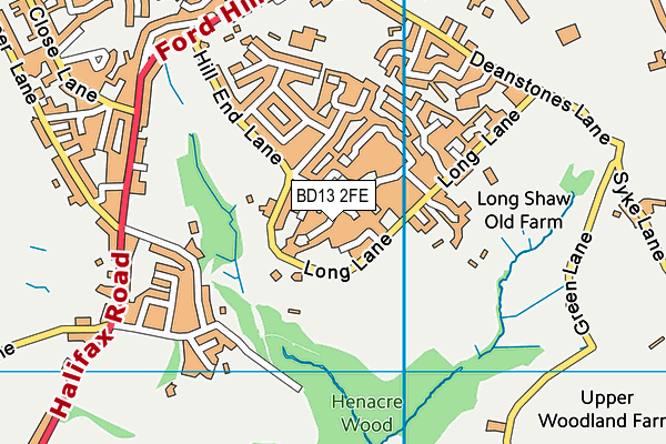 BD13 2FE map - OS VectorMap District (Ordnance Survey)