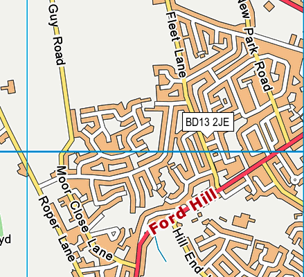 BD13 2JE map - OS VectorMap District (Ordnance Survey)