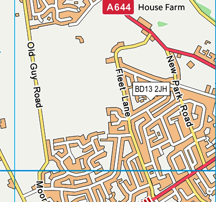 BD13 2JH map - OS VectorMap District (Ordnance Survey)