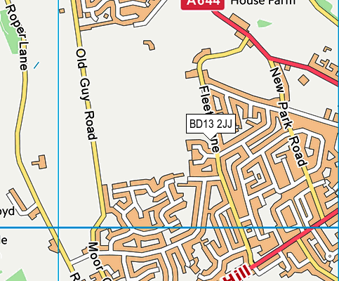 BD13 2JJ map - OS VectorMap District (Ordnance Survey)