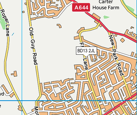 BD13 2JL map - OS VectorMap District (Ordnance Survey)