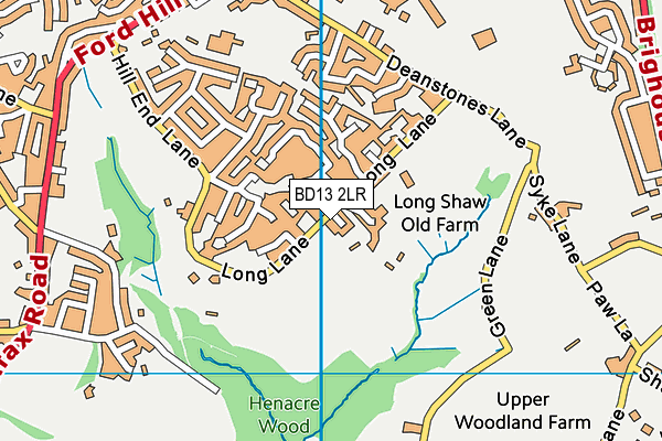 BD13 2LR map - OS VectorMap District (Ordnance Survey)