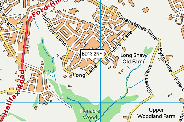 BD13 2NF map - OS VectorMap District (Ordnance Survey)