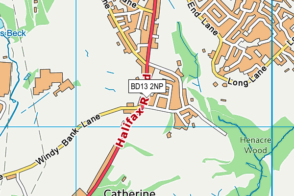 BD13 2NP map - OS VectorMap District (Ordnance Survey)