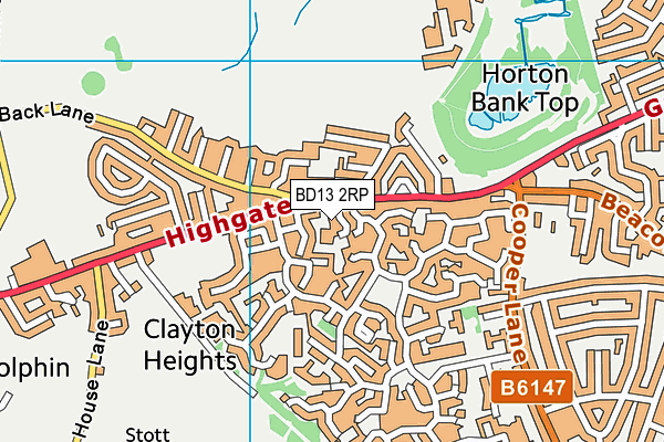 BD13 2RP map - OS VectorMap District (Ordnance Survey)