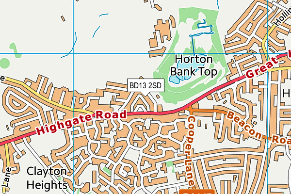 BD13 2SD map - OS VectorMap District (Ordnance Survey)