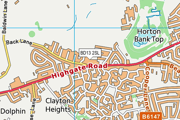 BD13 2SL map - OS VectorMap District (Ordnance Survey)