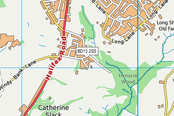 BD13 2SS map - OS VectorMap District (Ordnance Survey)